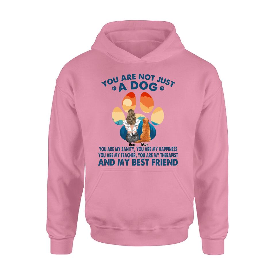 Personalized Dog Mom T-Shirt/Long sleeve/Sweatshirt/Hoodie - Gift Idea For Dog Lover/Mother's Day - Up to 4 Dogs - You Are Not Just A Dog