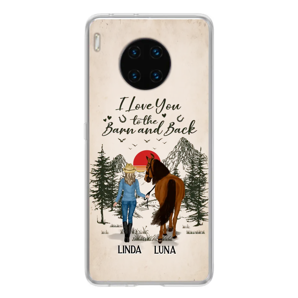 Personalized Horse Girl Phone Case - Up to 6 Horses - Mother's Day Gift Idea Horse Lovers - I Love You To The Barn And Back - Case For Xiaomi/Oppo/Huawei