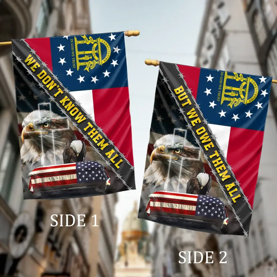 Personalized Memorial Day 2 Sides Flag Sign - Memorial Day/Independence Day Gift Idea - We Don't Know Them All But We Owe Them All