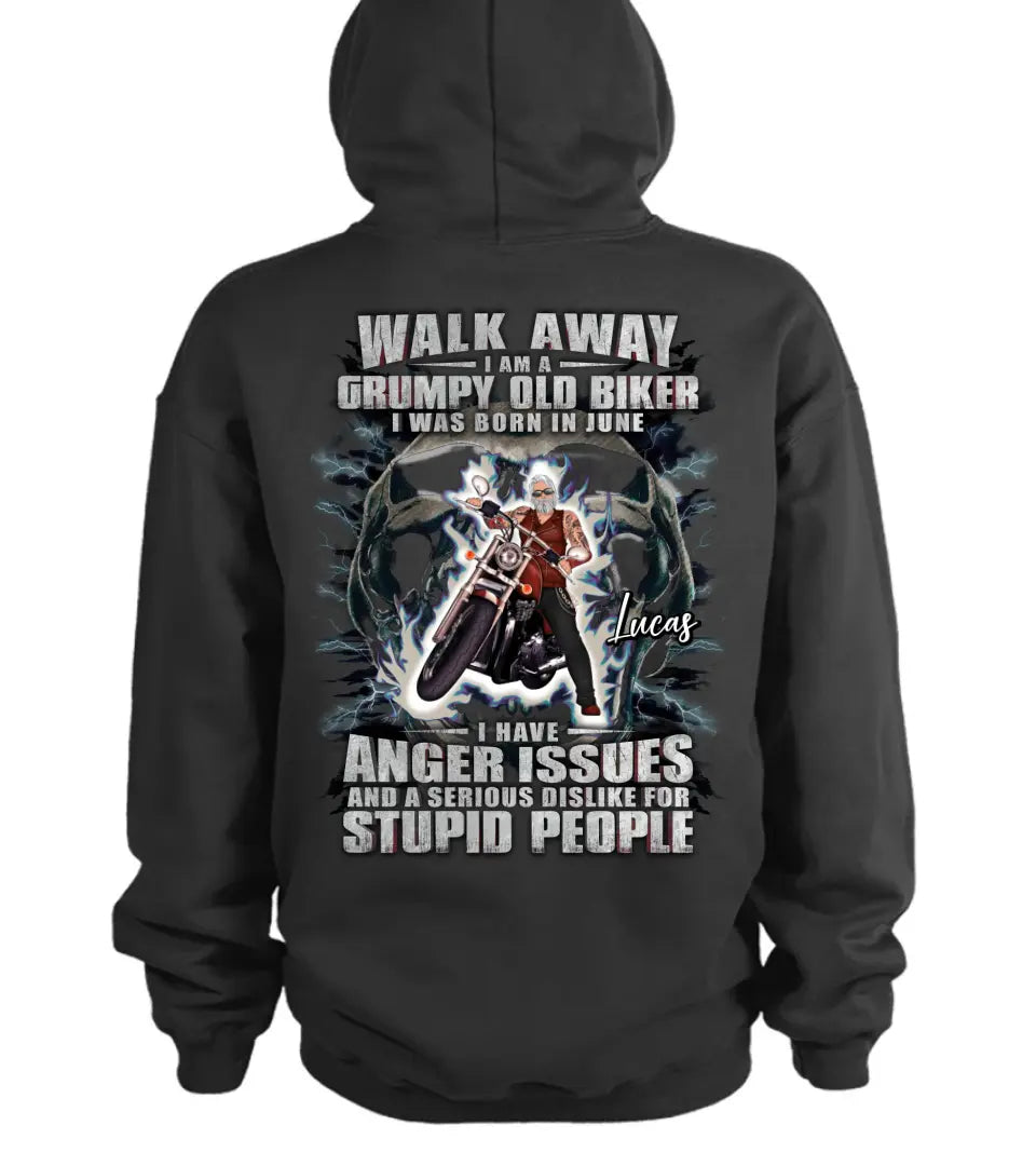 Personalized Biker Shirt/Hoodie - Father's Day Gift Idea For Biker - Walk Away I Am A Grumpy Old Biker