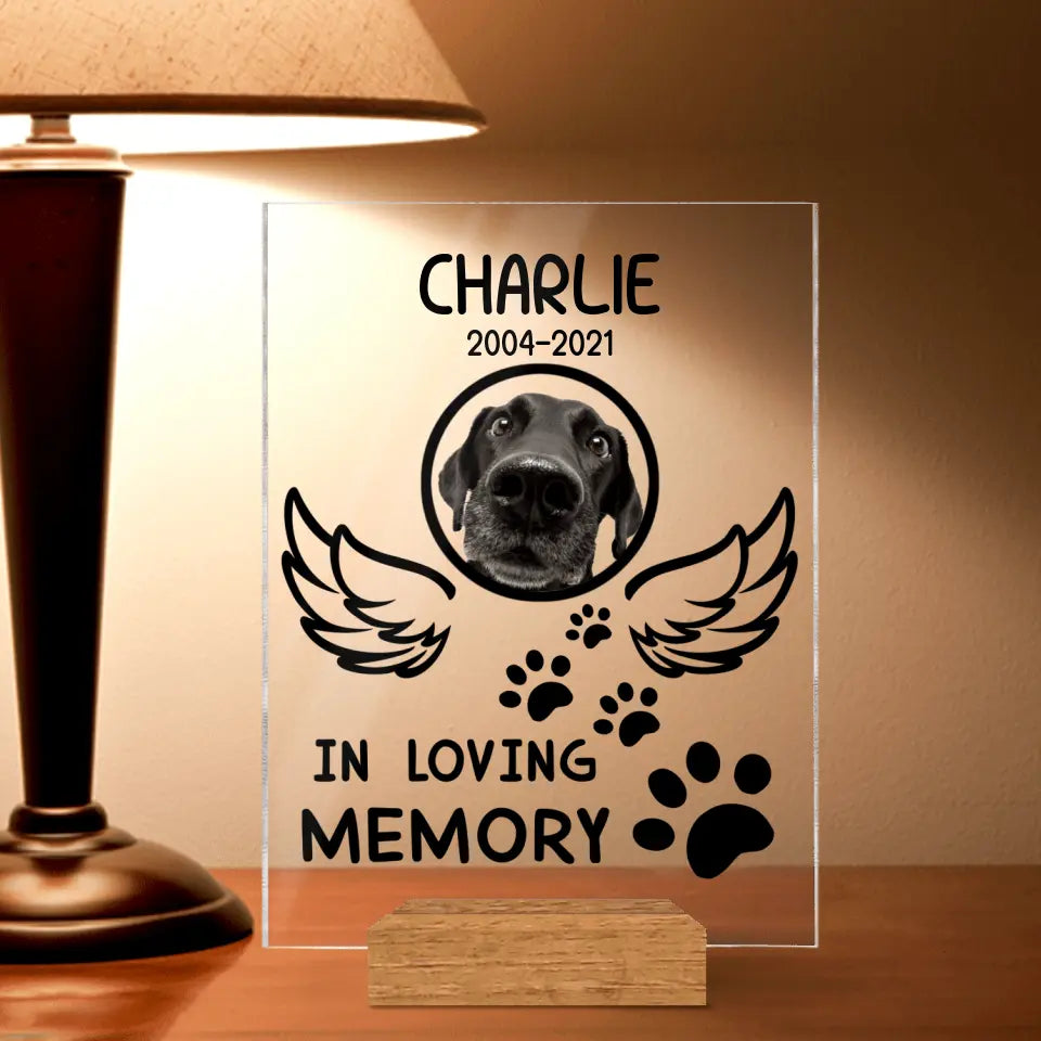 Personalized Pet Memorial Acrylic Plaque - Memorial Gift Idea For Pet Lover - In Loving Memory