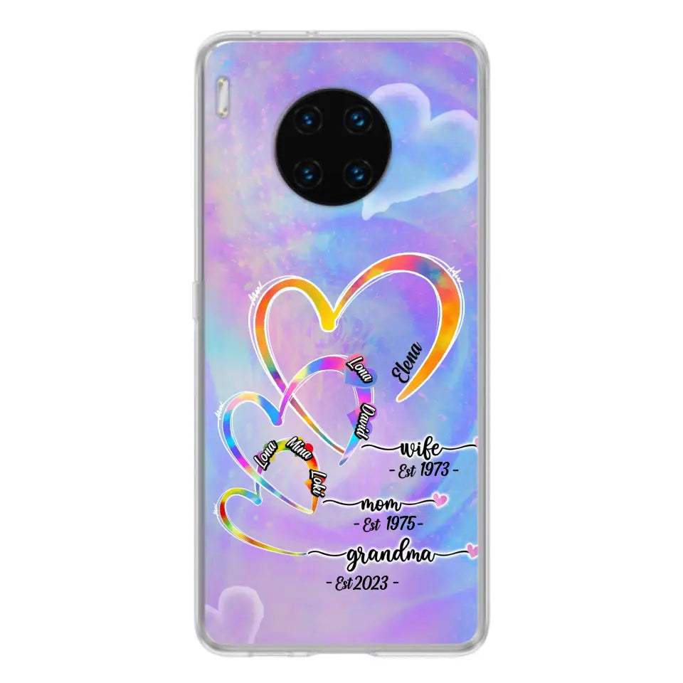 Personalized Mom Phone Case - Gift Idea For Mom/Grandma - Up to 4 Children/5 Grandchildren - Cases For Oppo/Xiaomi/Huawei