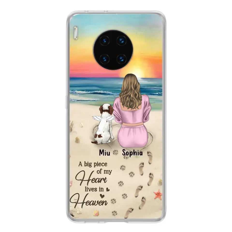 Personalized Memorial Dog Mom Phone Case - Up to 3 Dogs - Memorial Gift Idea for Dog Owners - A Big Piece Of My Heart Lives In Heaven - Case for Oppo/Xiaomi/Huawei