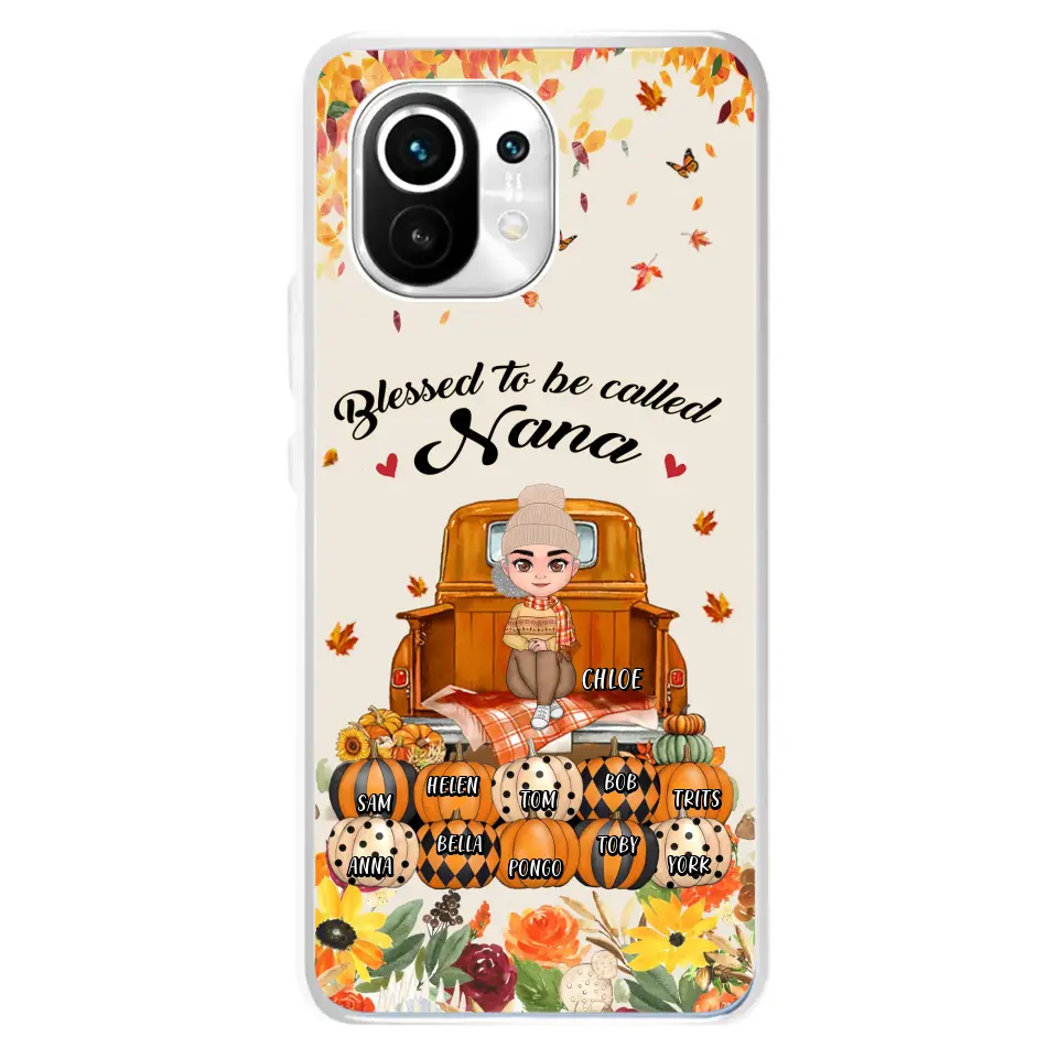 Personalized Grandma Autumn Phone Case - Gift Idea For Grandma - Up to 10 Kids - Case For Xiaomi/ Oppo/ Huawei - Blessed To Be Called Nana