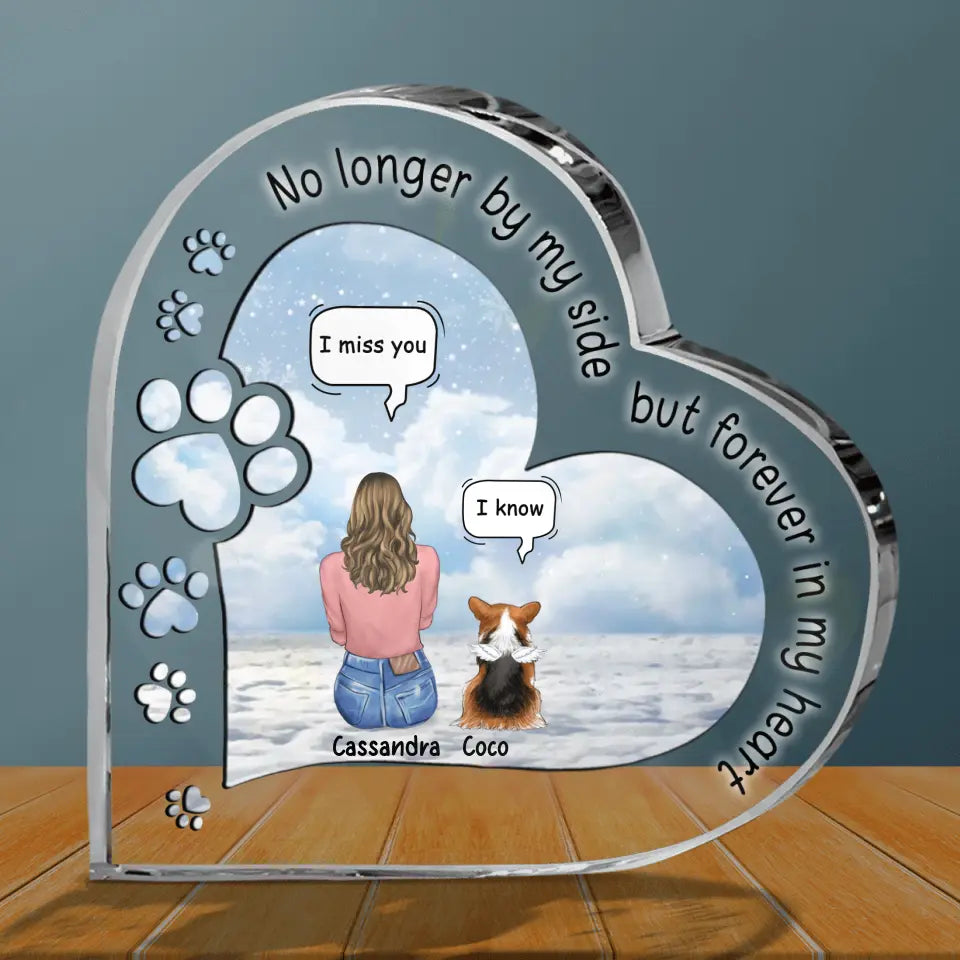 Personalized Memorial Pet Crystal Heart - Up to 3 Pets - Memorial Gift Idea For Dog/Cat/Rabbits Owners - I Miss You
