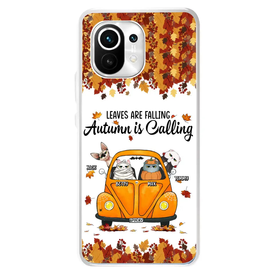 Personalized Pet Phone Case - Gift Idea For Cat/Dog Lovers - Up to 4 Pets - Case For Xiaomi/Oppo/Huawei - Leaves Are Falling Autumn Is Calling