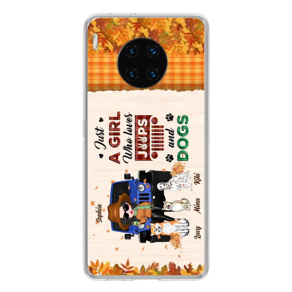 Personalized Off-road Autumn Girl Phone Case - Gift Idea For Girl/Dog Lovers - Up to 3 Dogs - Case For Oppo/Xiaomi/Huawei