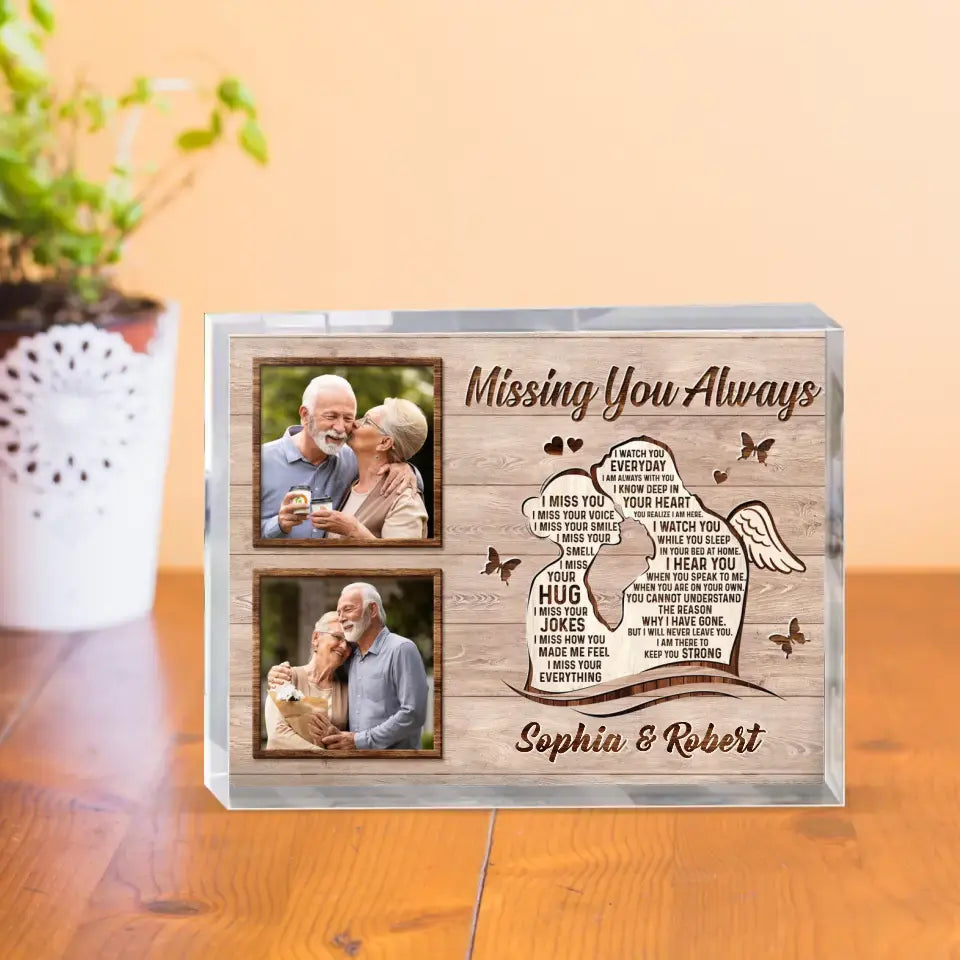 Personalized Memorial Husband Acrylic Plaque - Upload Photos - Memorial Gift Idea For Loss Husband - Missing You Always