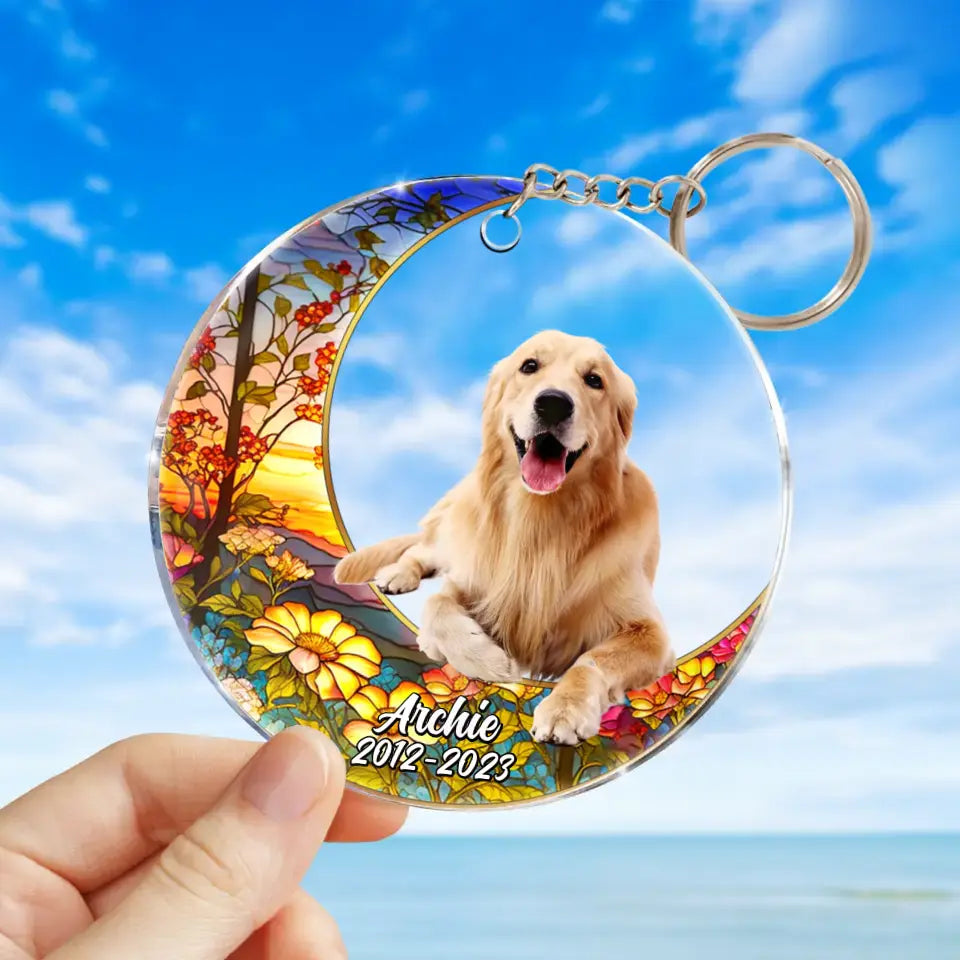 Personalized Memorial Pet Acrylic Keychain - Upload Photo - Memorial Gift Idea For Dog/Cat Owners