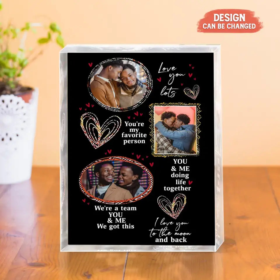Personalized Couple Acrylic Plaque - Upload Photo - Gift For Couple/Him/Her - I Love You To The Moon And Back