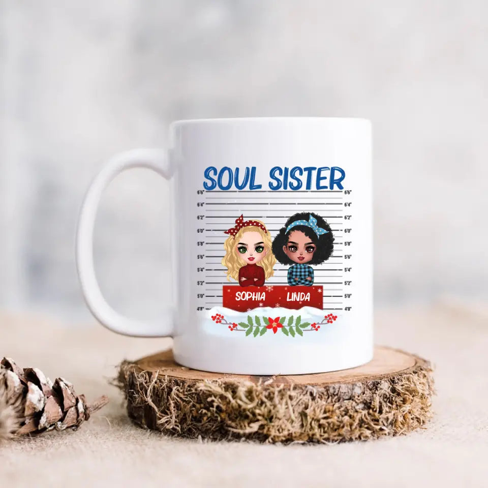 Personalized Besties Coffee Mug - Christmas Gift Idea For Friends - Soul Sister