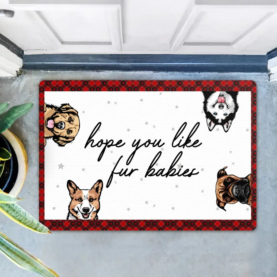 Personalized Pet Doormat - Up to 4 Pets - Gift For Cat/Dog Lover - Christmas Gift Idea - Hope You Like Fur Babies