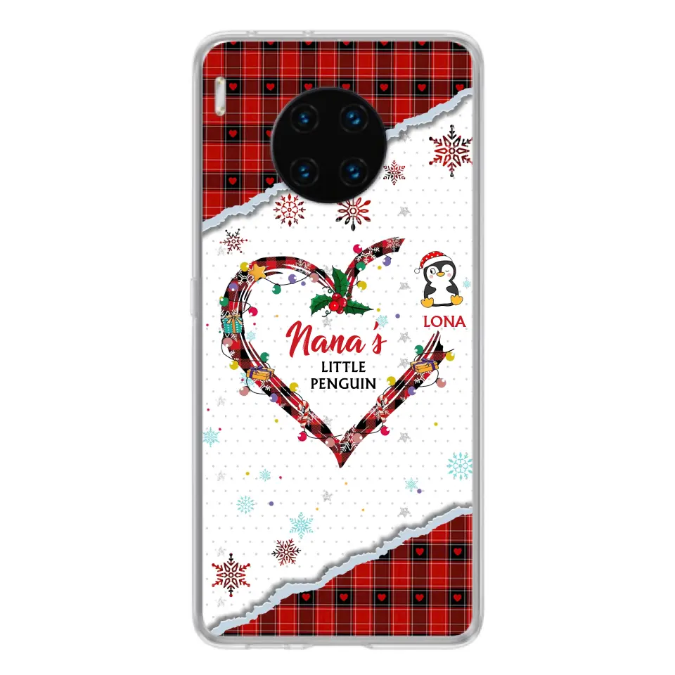 Personalized Christmas Nana Phone Case - Gift Idea For Grandma - Up to 10 Penguins - Case For Oppo/Xiaomi/Huawei