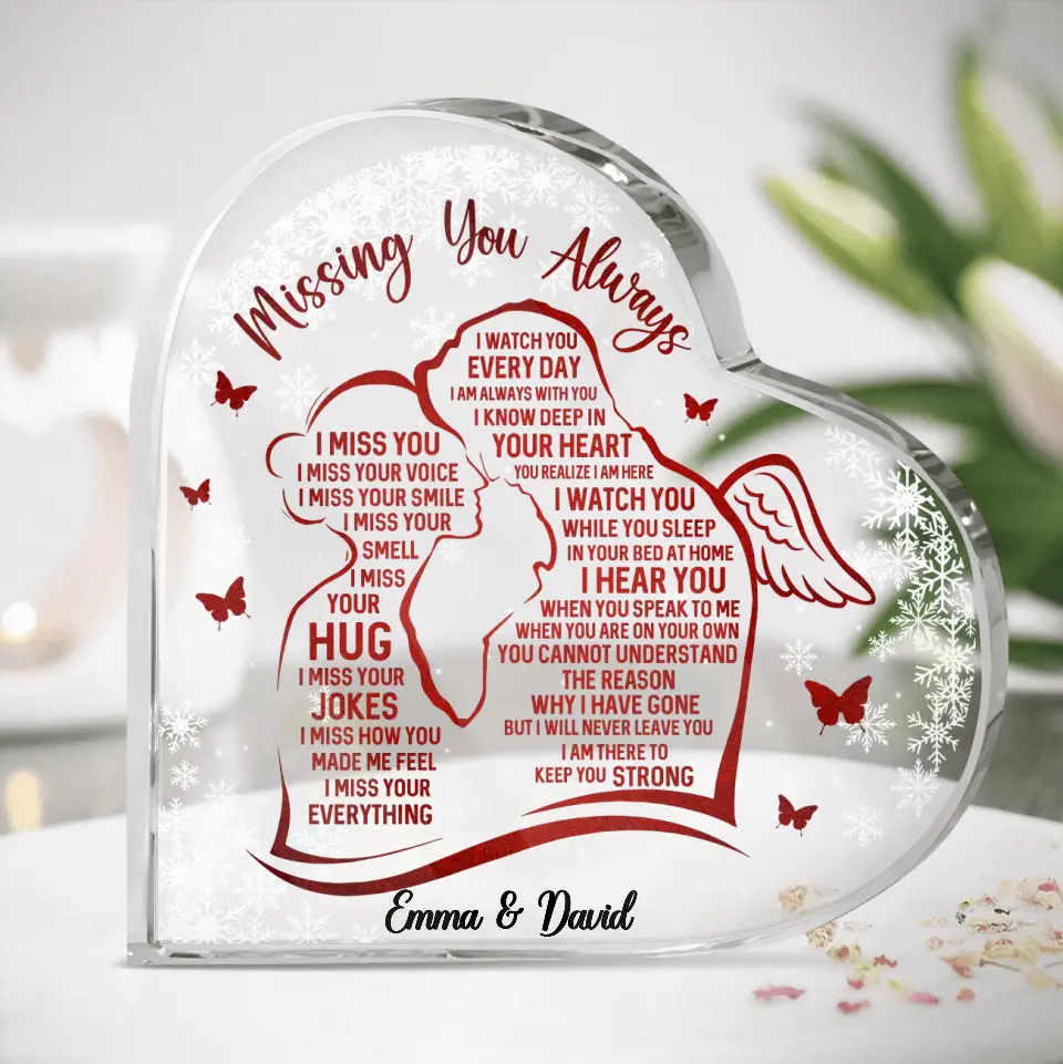 Personalized Couple Acrylic Plaque - Memorial Gift Idea For Couple - Missing You Always
