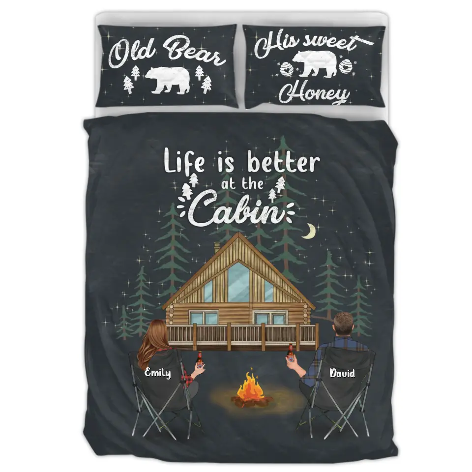 Personalized Cabin Camping Quilt Bed Sets - Gift Idea For Camping Lover/Couple/Family/Friends - Life Is Better At The Cabin