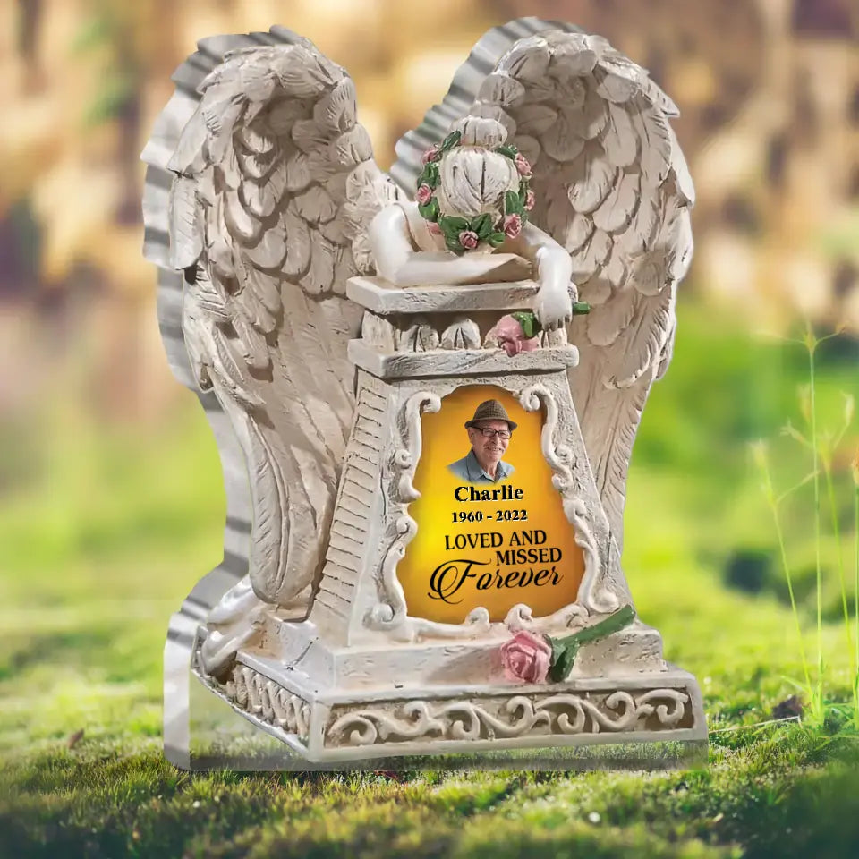 Personalized Memorial Photo Acrylic Plaque - Memorial Gift Idea for Family - Loved And Missed Forever