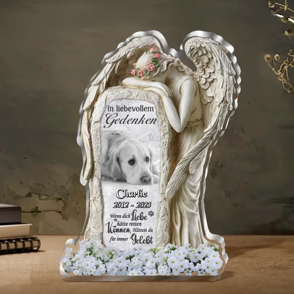 Personalized In Loving Memory Acrylic Plaque - Memorial Gift Idea For Christmas/Pet Lover - Upload Photo - Wenn dich liebe hätte retten Können, Hättest du für immer gelebt
