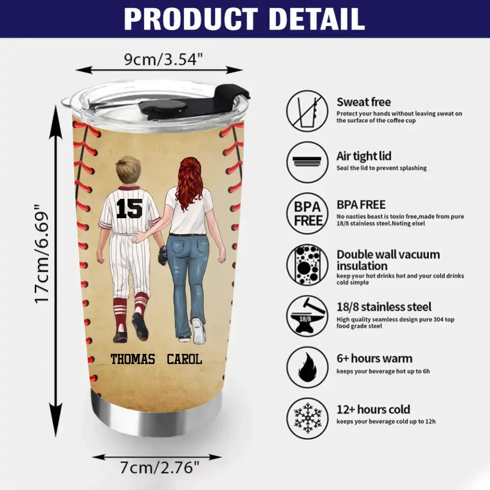 Personalized Baseball Son Tumbler - Gift Idea For Son/Christmas/Birthday - Wherever Your Journey In Life May Take You