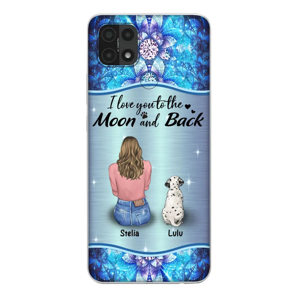 Personalized Dog Mom Phone Case - Up to 4 Dogs -Gift Idea For Dog Owners - I Love You To The Moon And Back - Case For Oppo/Xiaomi/Huawei