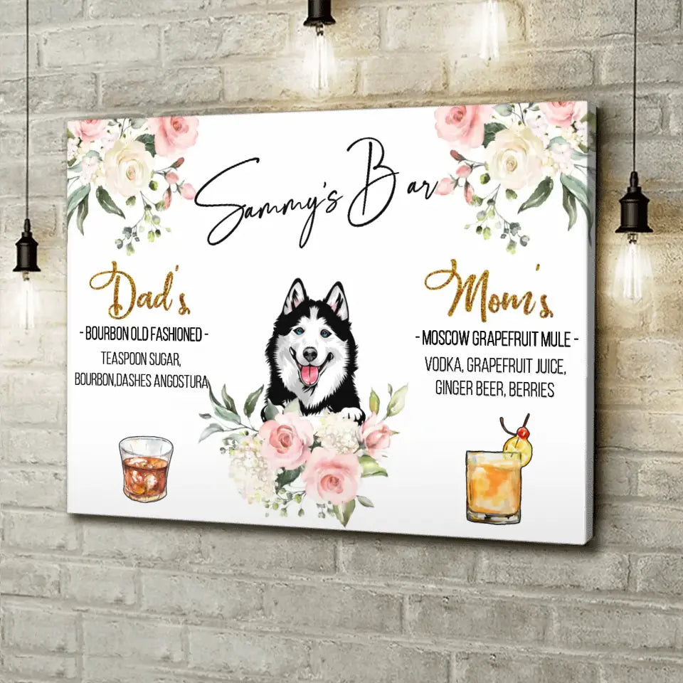 Personalized Wedding Canvas - Up to 3 Dogs - Wedding/Anniversary Gift for Couple/Dog Lovers