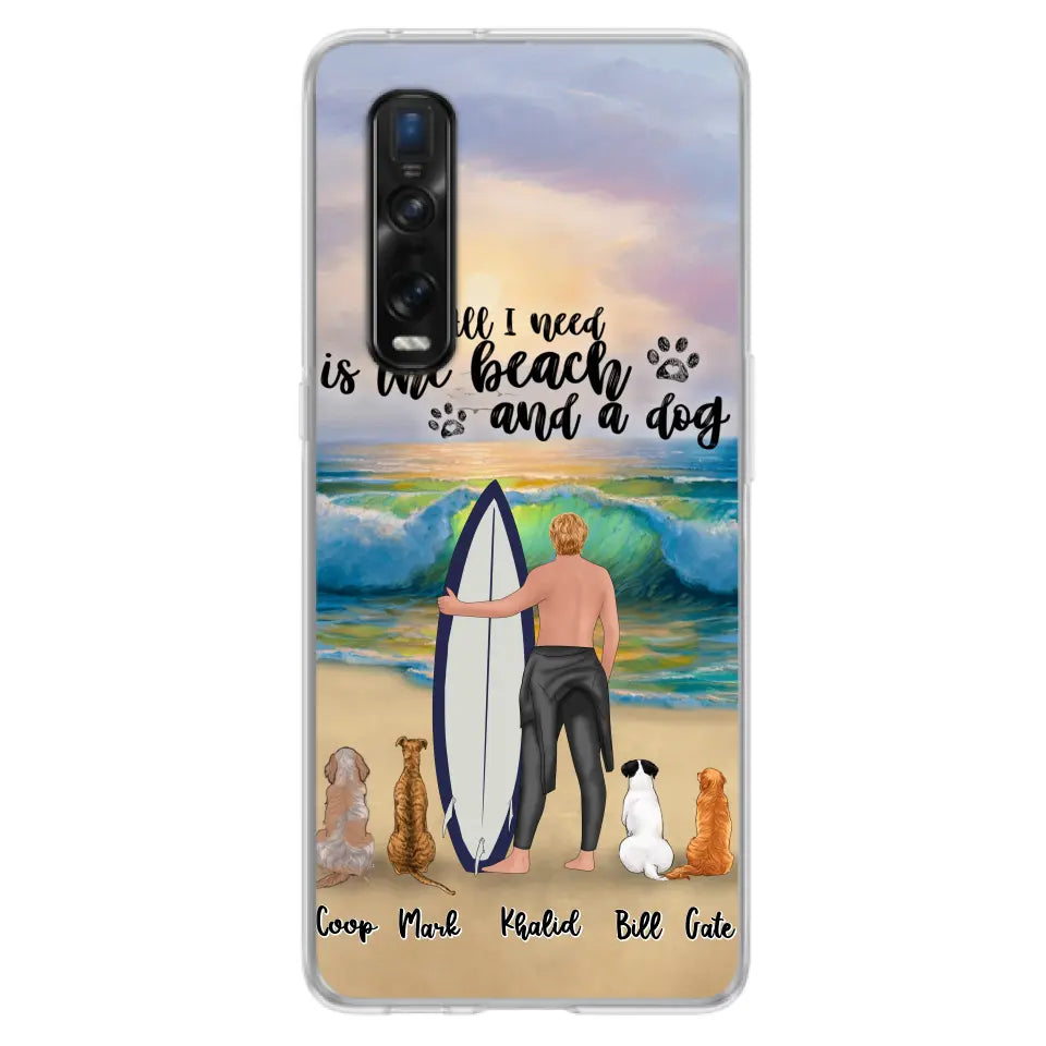 Personalized Surfing Phone Case - Woman/Man With Up to 4 Pets - Phone Case For Xiaomi, Huawei and Oppo - CCS180