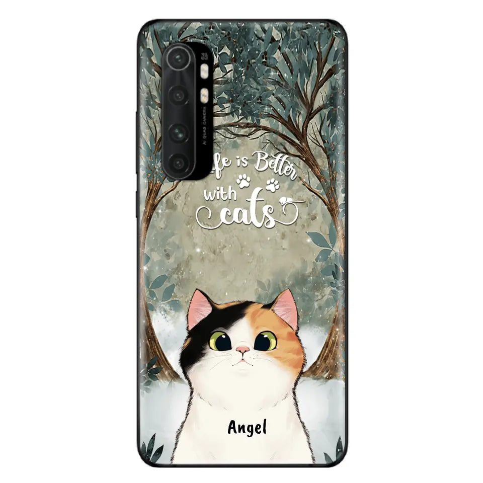 Personalized Cat Phone Case - Up to 6 Cats - Best Gift For Cat Lover - Life Is Better With Cats - Phone Case For Xiaomi, Oppo And Huawei