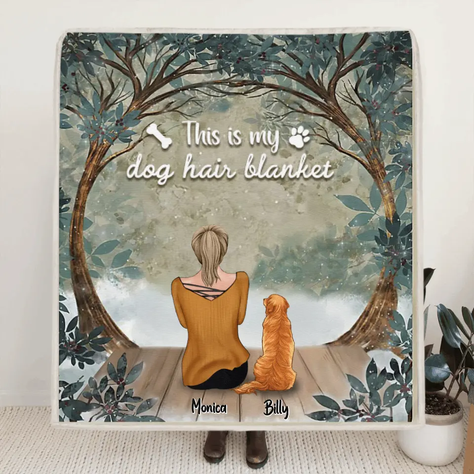 Personalized Dog Mom Quilt/Fleece Blanket - Gift For Dog Lover - Mom With Up to 5 Dogs - This Is My Dog Hair Blanket