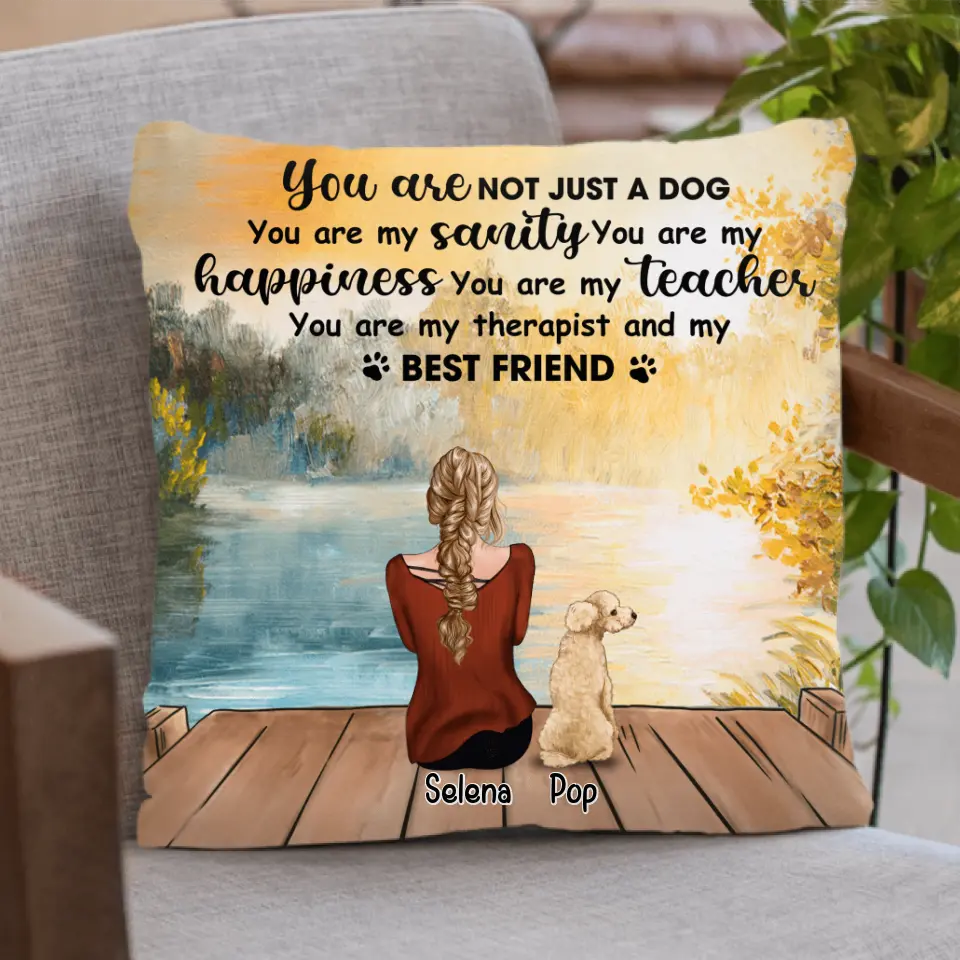 Personalized Dog Mom Quilt/Fleece Blanket, Pillow Cover - Woman With Up to 5 Dogs - Best Gift For Dog Lover - You Are Not Just A Dog