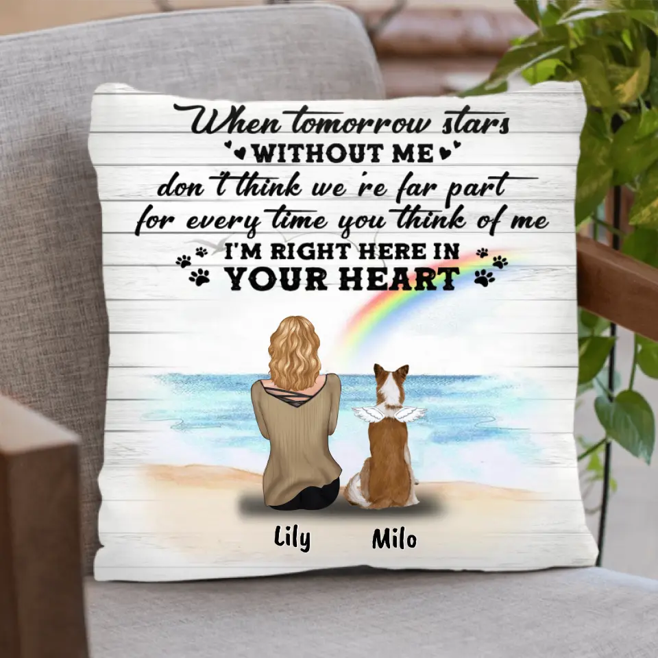 Personalized Memorial Dog Mom Quilt/Fleece Blanket/Pillow Cover - Up to 5 Dogs - Memorial Gift For Dog Lovers - TBZX4U