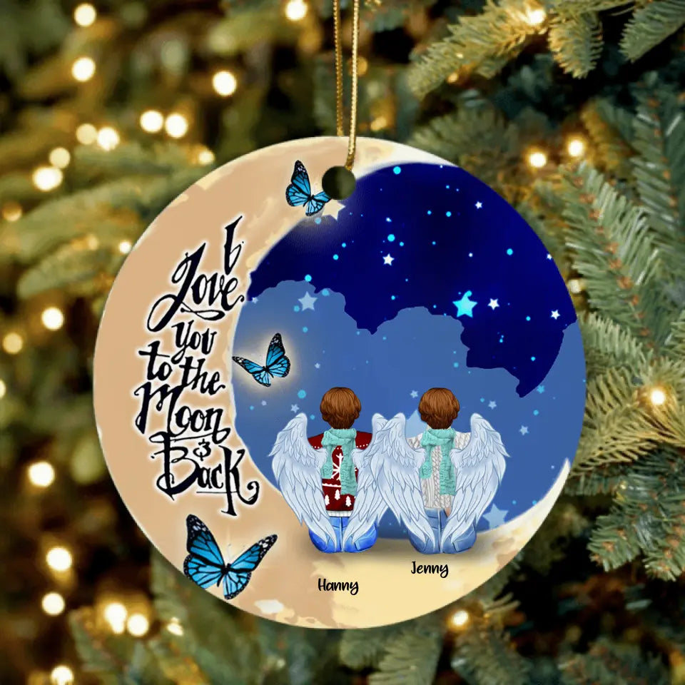 Personalized Sister Moon Ornament - Best Gift For Sisters - Up to 5 Women - Always Sisters