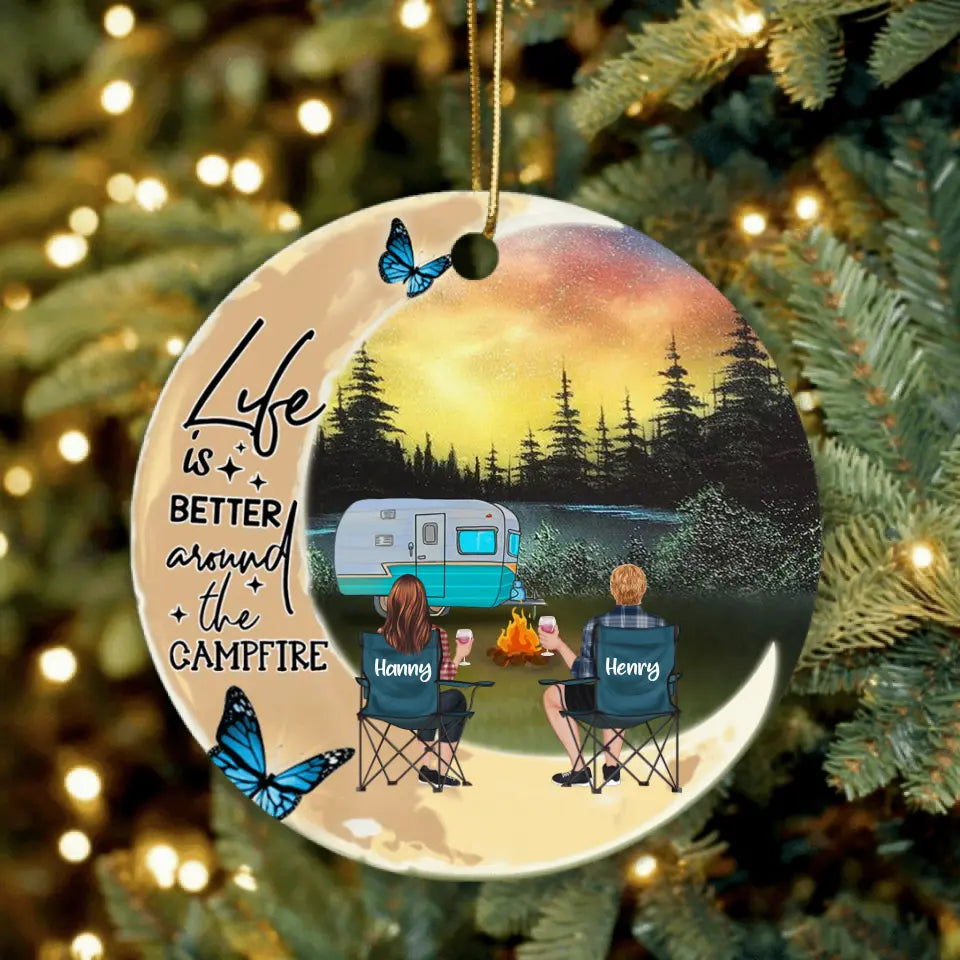 Personalized Camping Ornament - Best Gift For Camping Lover - Life Is Better Around The Campfire