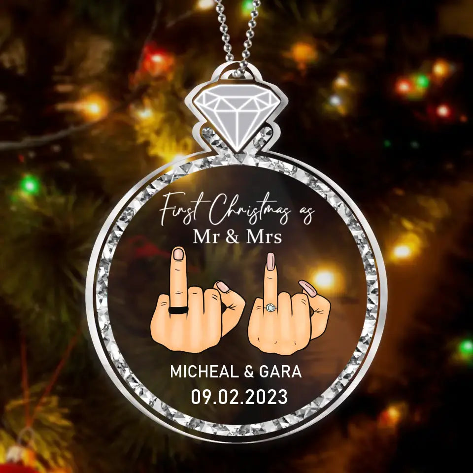 Personalized First Christmas As Mr & Mrs Acrylic Ornament - Christmas Gift For Couple/Him/Her
