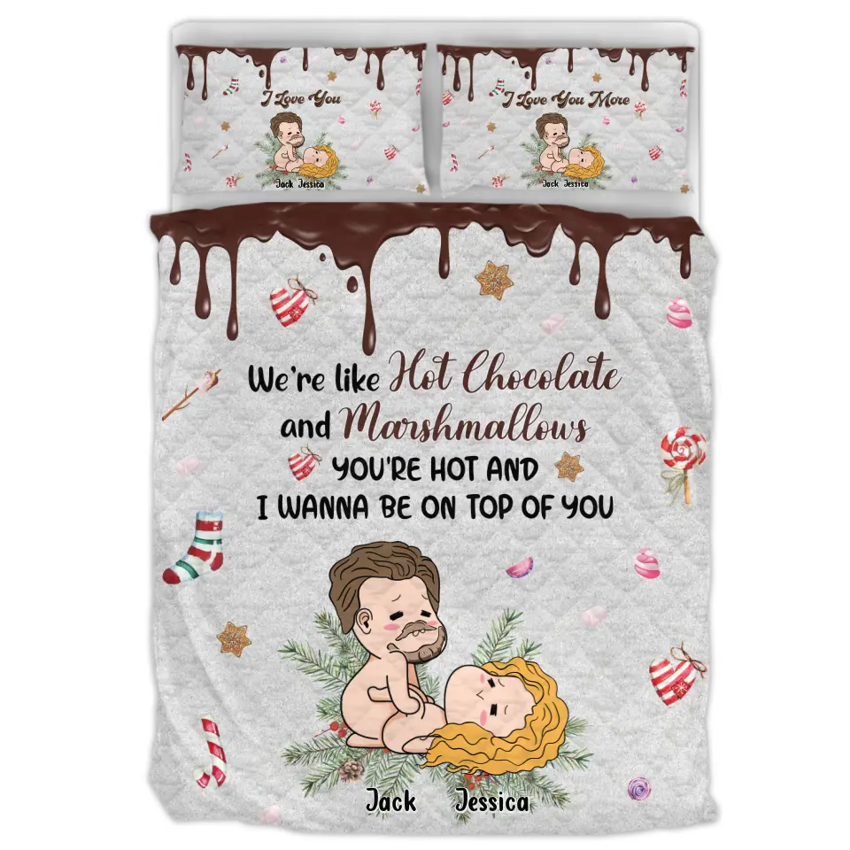 Personalized Couple Quilt Bed Sets - Gift Idea For Him/Her - Baby It's Cold Outside