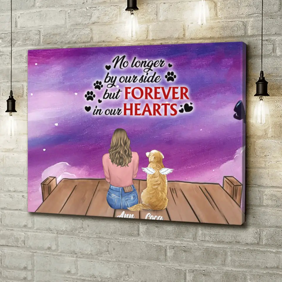 Personalized Memorial Pet Canvas - Memorial Gift For Dog/Cat Lover - Man/Woman/Couple With Up to 4 Pets - Best Friends Are Never Forgotten