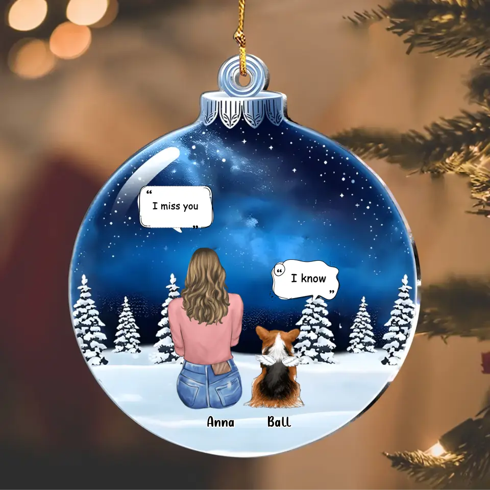 Personalized Memorial Pet Acrylic Ornament - Gift For Loss of Pet