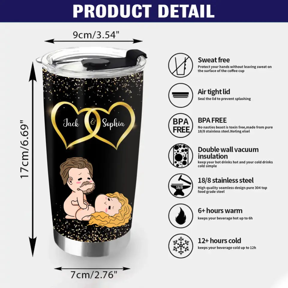 Personalized Couple Tumbler - Gift Idea For Couple/Him/Her/Valentine's Day - Long Distance Sucks But Damn That Ass Is Worth It