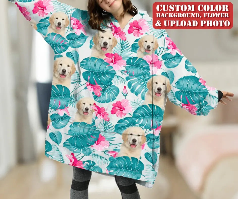 Personalized Custom Dog Mom Blanket Hoodie - Upload Photo - Gift Idea For Woman/ Grandma/ Mother/ Daughter/ Her / Dog Lover