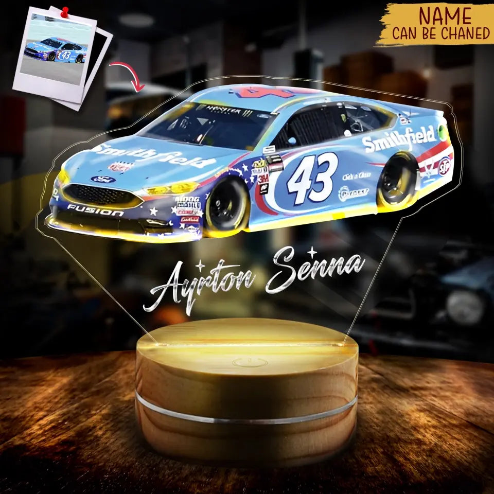 Personalized Racing Car Led Light - Gift for Car Owner/Birthday - Acrylic Car Led Night Light
