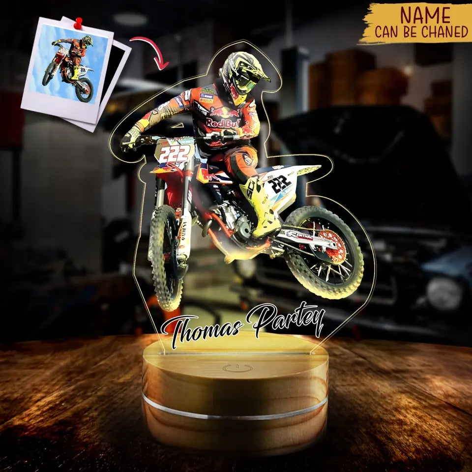 Custom Personalized Motorbike Dirt Bike Acrylic Led Light - Gift For Biker/Birthday