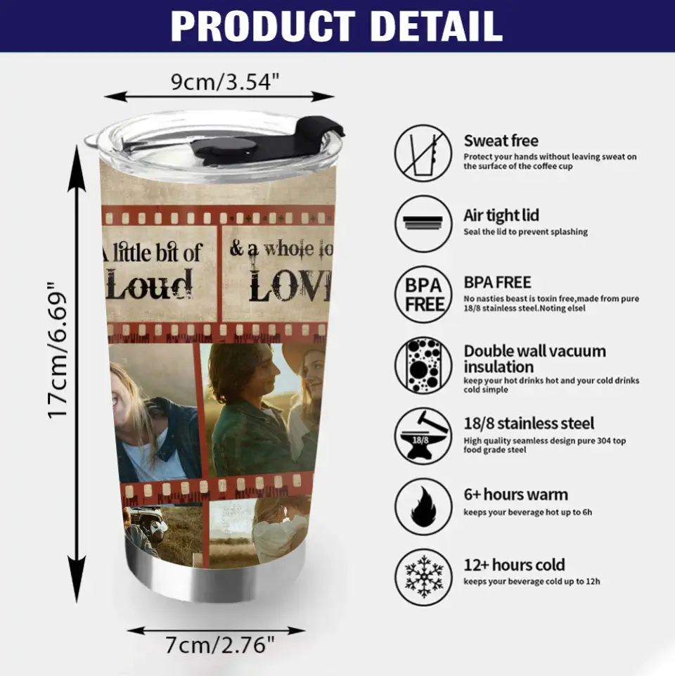 Personalized Couple Tumbler - Upload Photo - Gift Idea For Couple/Him/Her/Valentine's Day - This Is Us A Little Bit Crazy