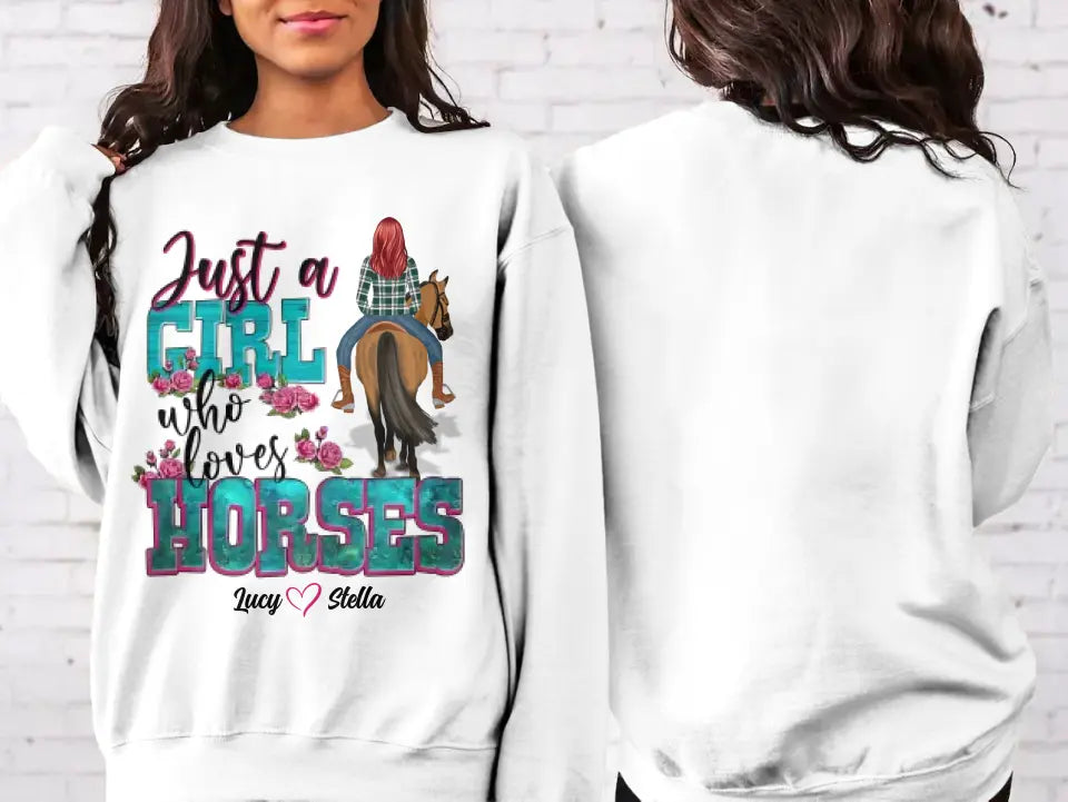 Personalized Horse Mom AOP Sweater - Gift Idea For Horse Lover - Just A Girl Who Loves Horses