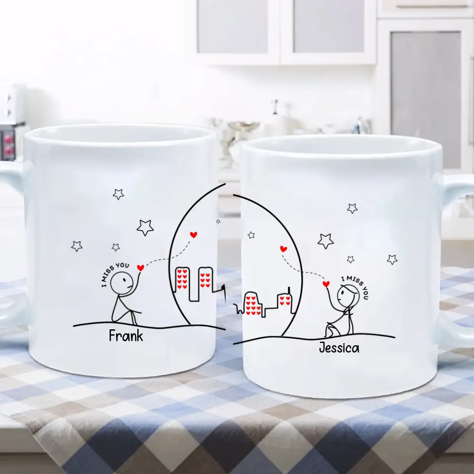 Personalized Couple Coffee Mug - Gift Idea For Couple/Him/Her/Valentine's Day - I Miss You