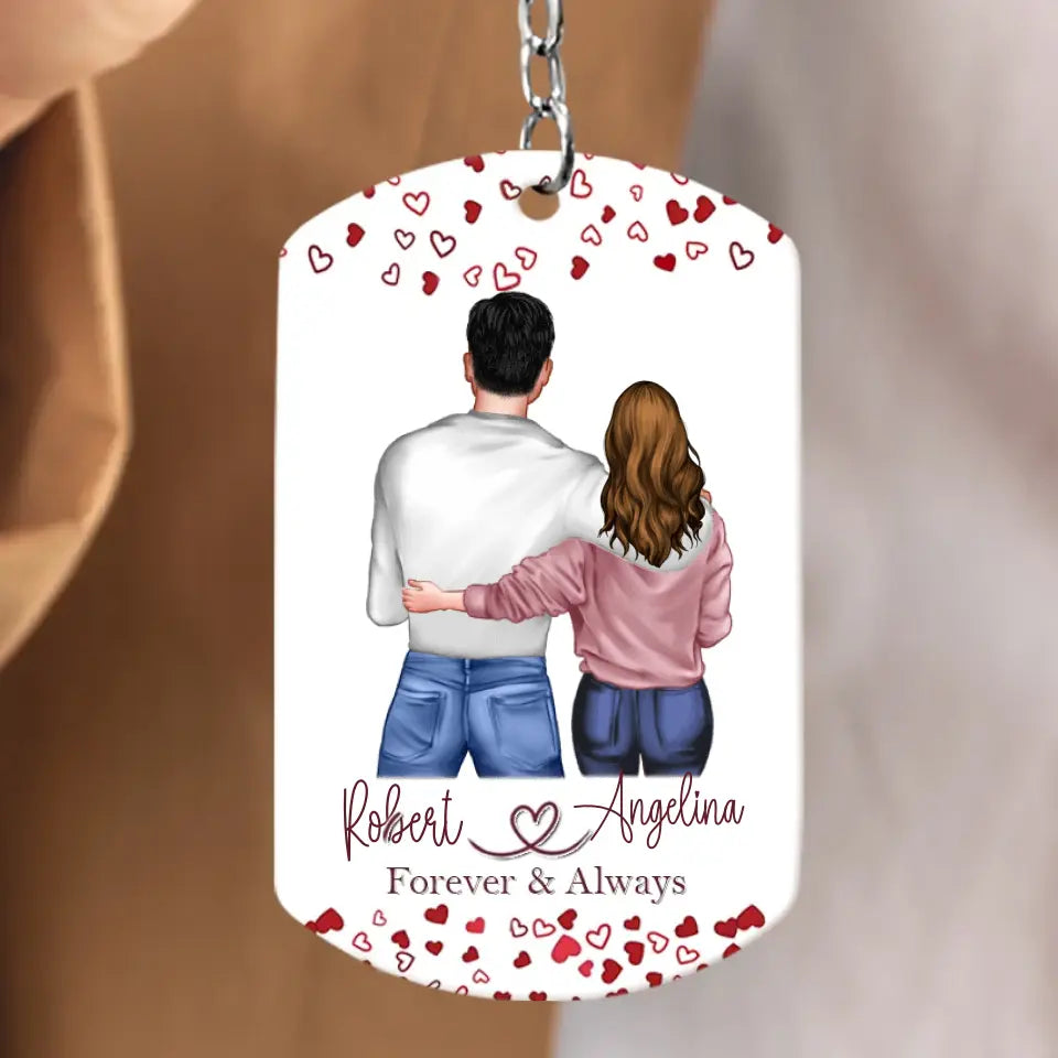 Personalized Couple Aluminum Keychain - Gift Idea For Couple/Him/Her/Valentine's Day - I'm Proud Of You