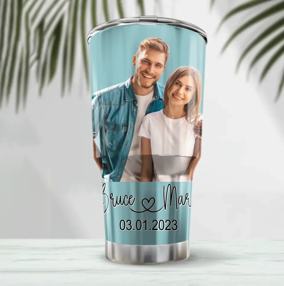 Personalized Couple Irregular Tumbler - Gift Idea For Valentines/Couple - Upload Couple Photo