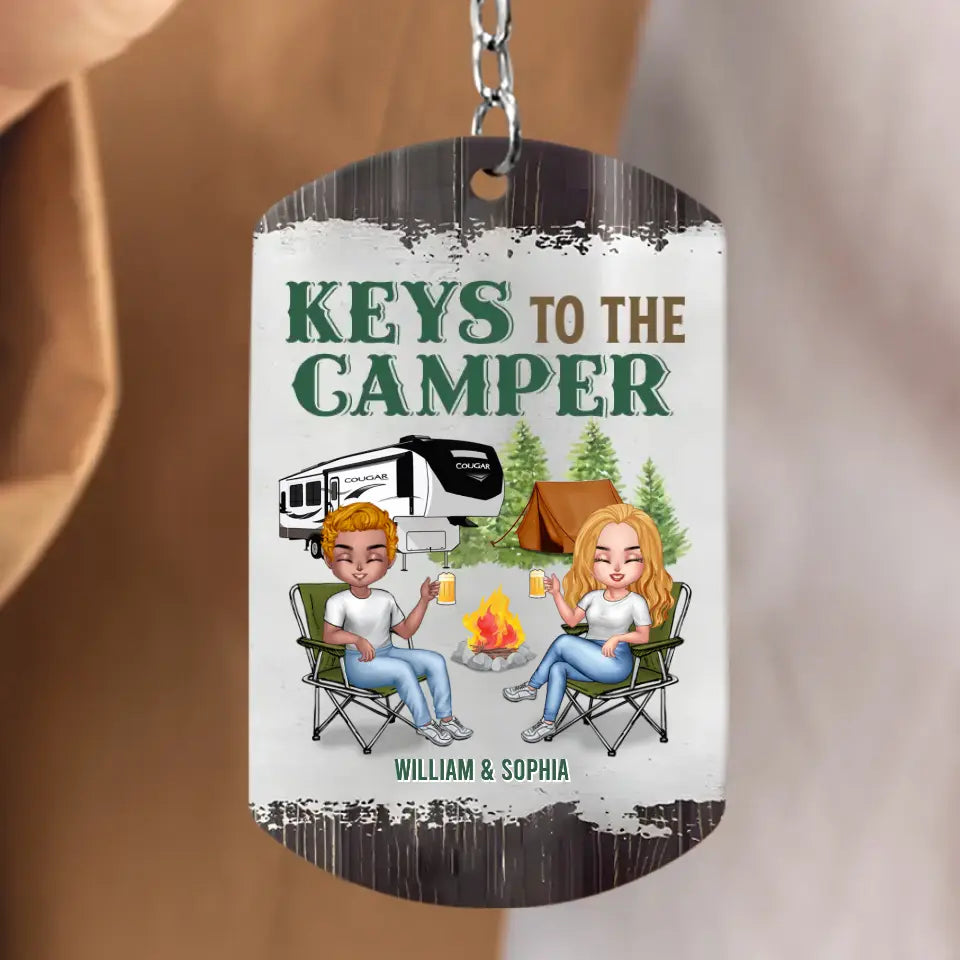 Personalized Couple Camping Aluminum Keychain - Gift Idea For Couple/Camping Lover - Valentines Day Gift - Keys To The Camper