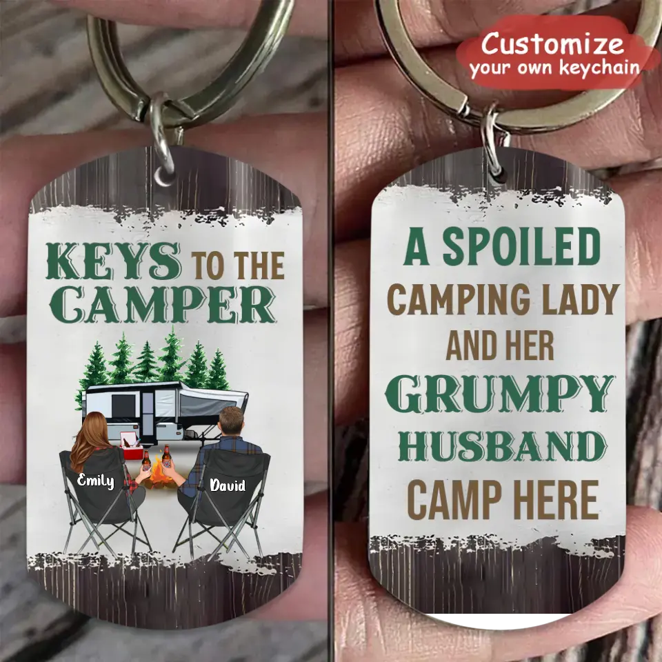 Personalized Camping Couple Aluminum Keychain - Gift Idea For Couple/Camping Lover - Valentines Day Gift - Keys To The Camper