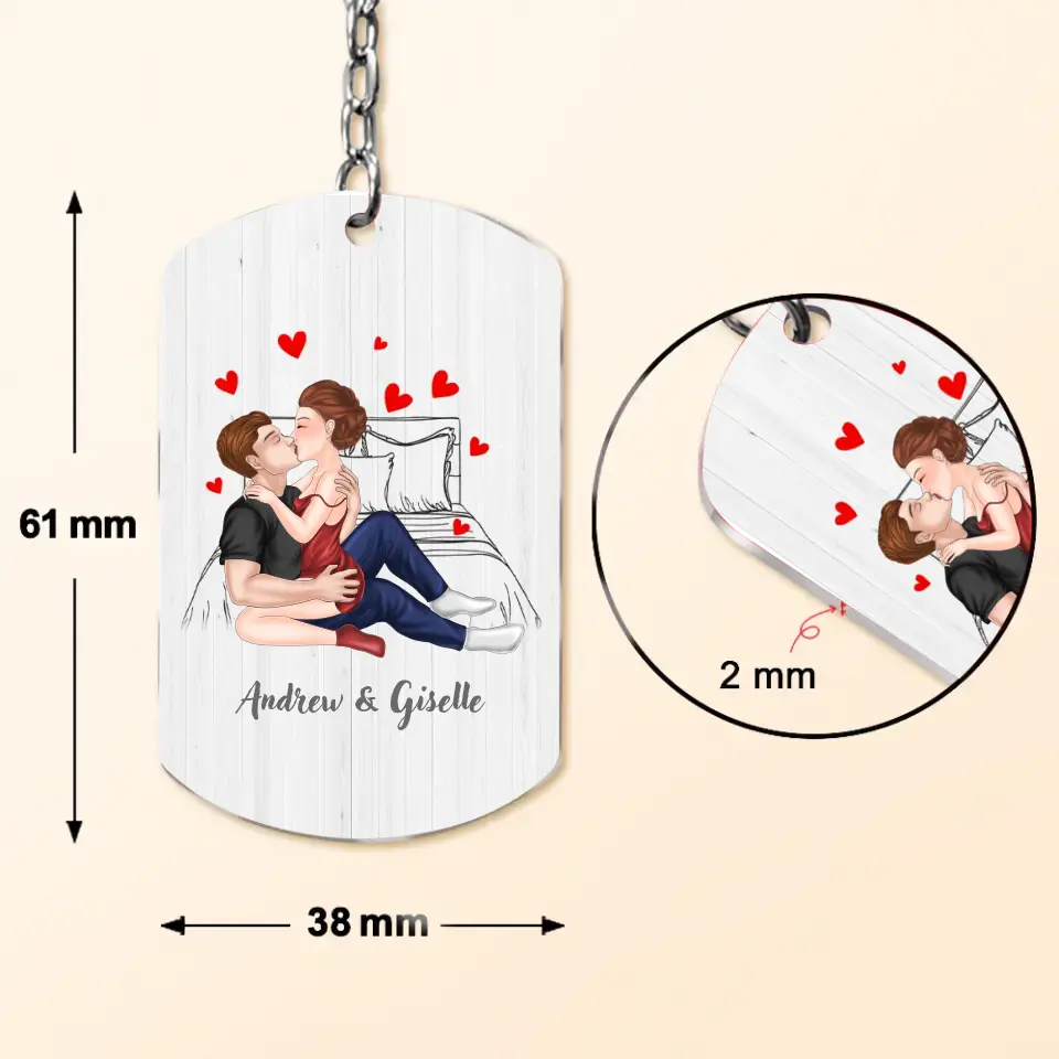 Personalized Couple Aluminum Keychain - Gift Idea For Couple/Him/Her/Wife - I Love You With All My Boobs