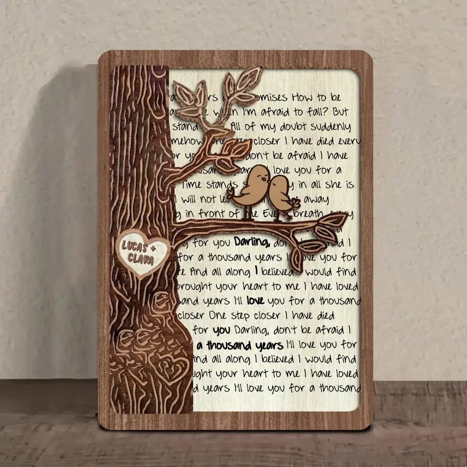 Personalized Couple 2 Layered Wooden Art - Valentine's Day Gift Idea For Couple/Him/Her