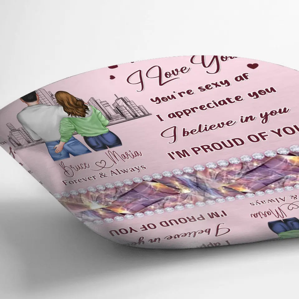 Personalized Couple Pillow Cover - Valentine Gift Idea For Couple - Here Is A Pillow To Remind You: I Love You