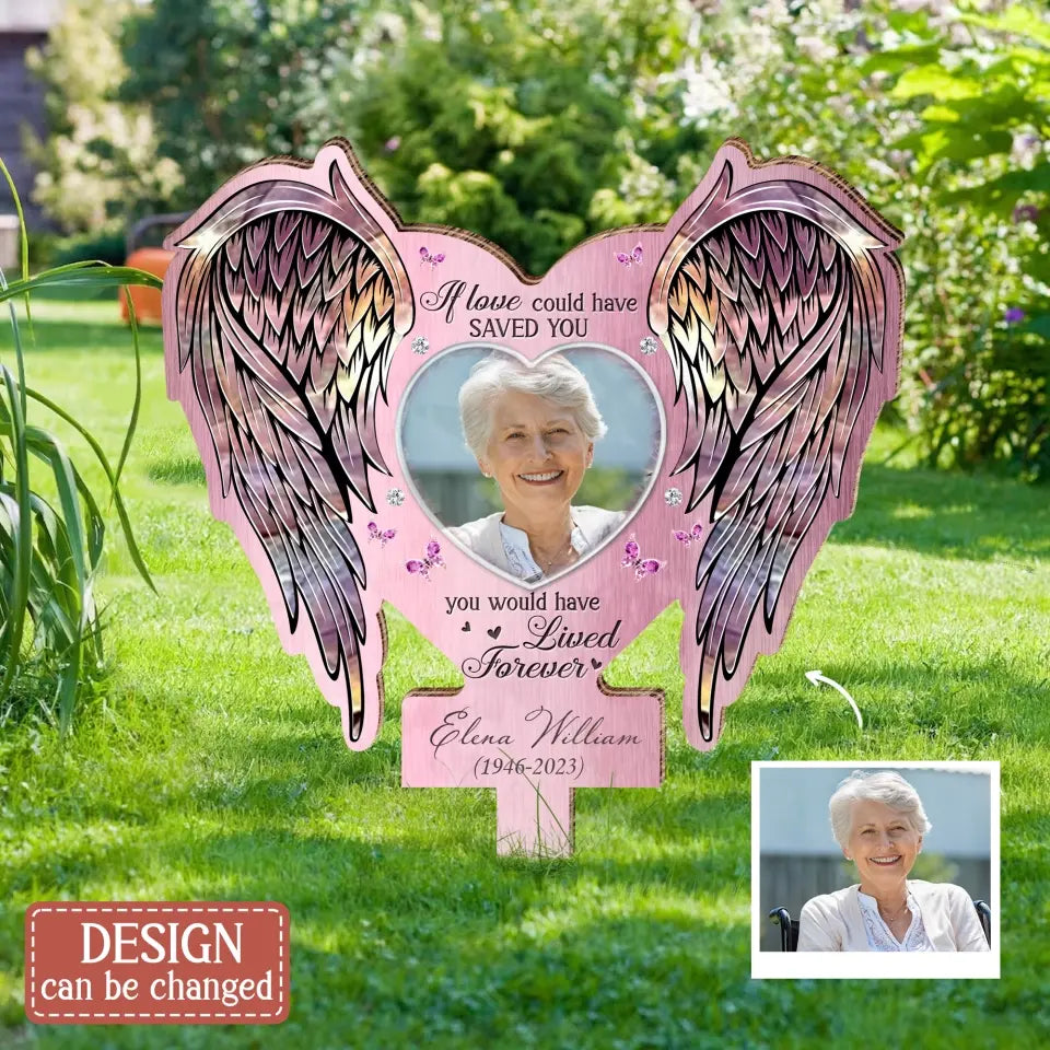 Personalized Memorial Pet Garden Stake - Upload Photo - Memorial Gift Idea For Pet Lover - Your Wings Were Ready But My Heart Was Not